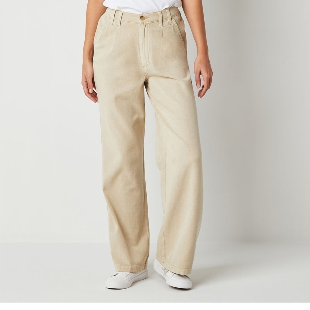Womens Arizona Brown Pleated Loose Fit Wide Leg High Rise Skater New Trousers 9